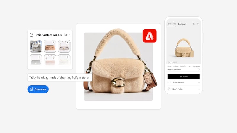 Coach uses Adobe Firefly's custom generative AI model to create digital twins of products.