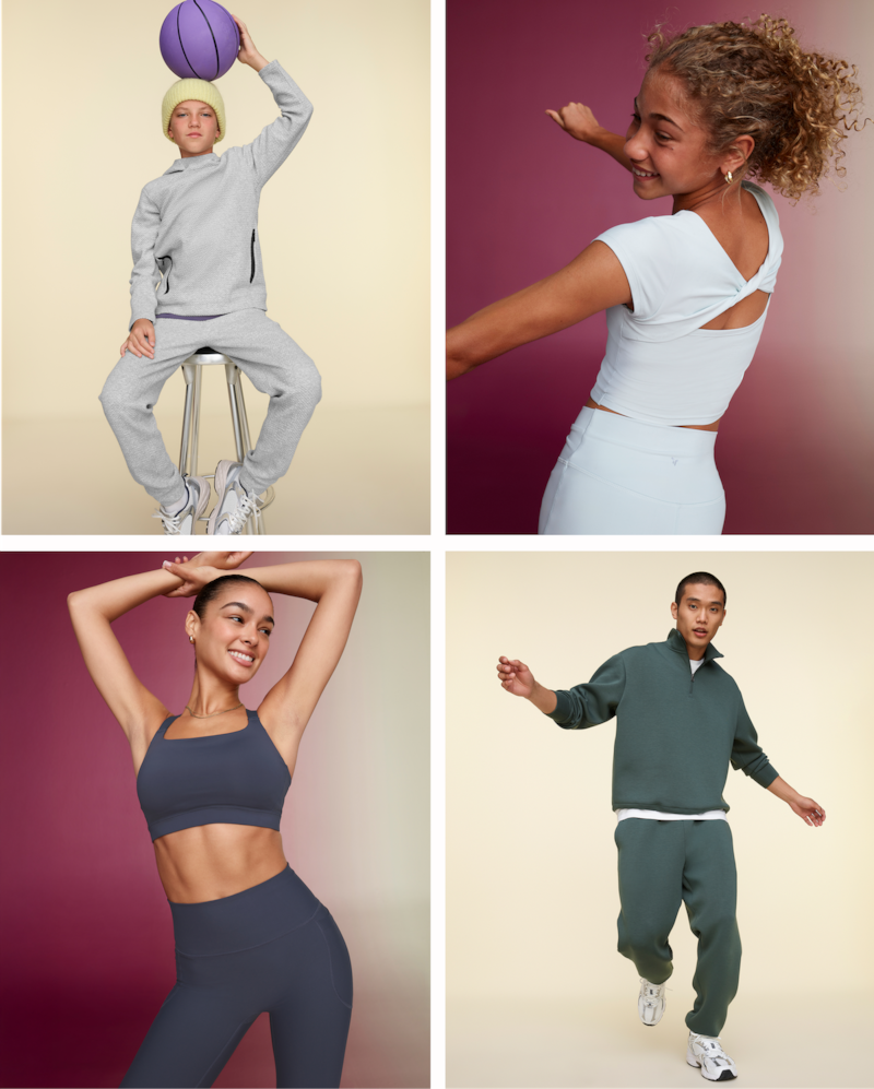 Old Navy activewear aligns with a brand that targets everyday customers who are family-oriented.